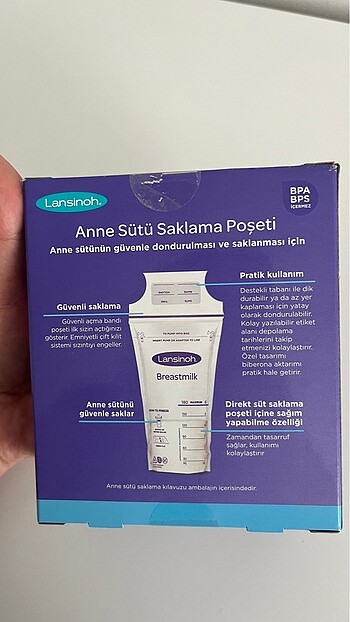 diğer Beden Lansinoh süt saklama poşeti