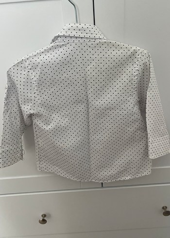 Erkek Çocuk Beyaz Puantiyeli Gömlek - Görsel 2