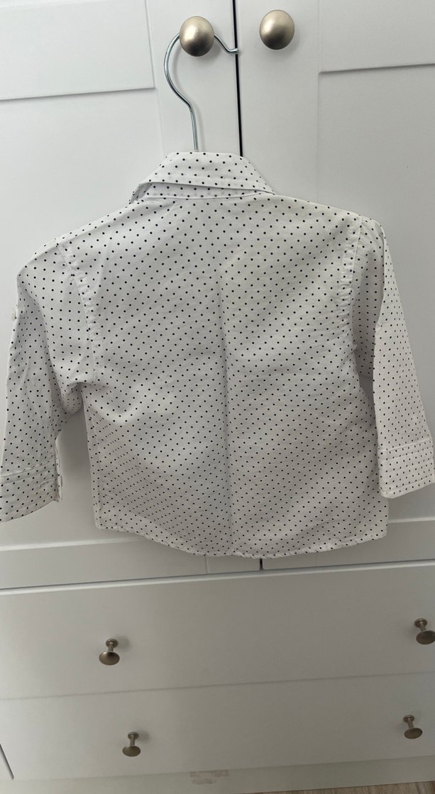 Erkek Çocuk Beyaz Puantiyeli Gömlek - Görsel 2