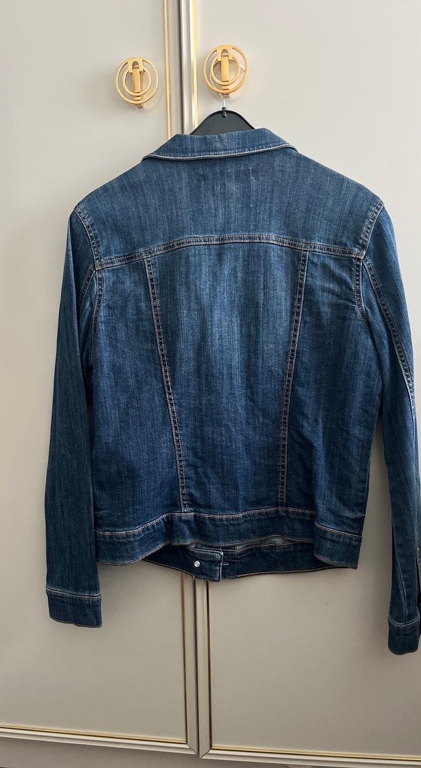 Düğmeli Mavi Denim Ceket - Görsel 3