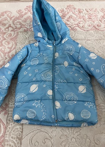 Kız Çocuk Mavi Kapüşonlu Mont - Görsel 2