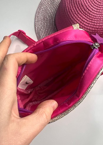 Renkli Pembe çocuk çantası ve şapka - Görsel 4