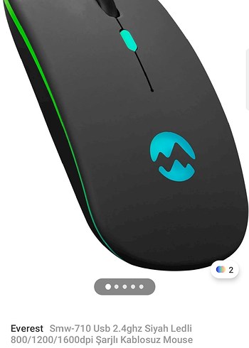 Everest Smw-710 Siyah Turkuaz Kablosuz Mouse