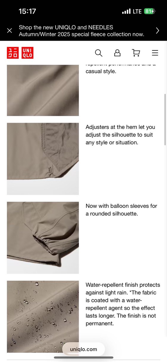 Cotton Blend Short Parka - Görsel 4