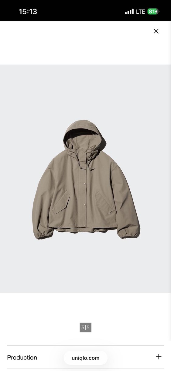 Cotton Blend Short Parka - Görsel 3