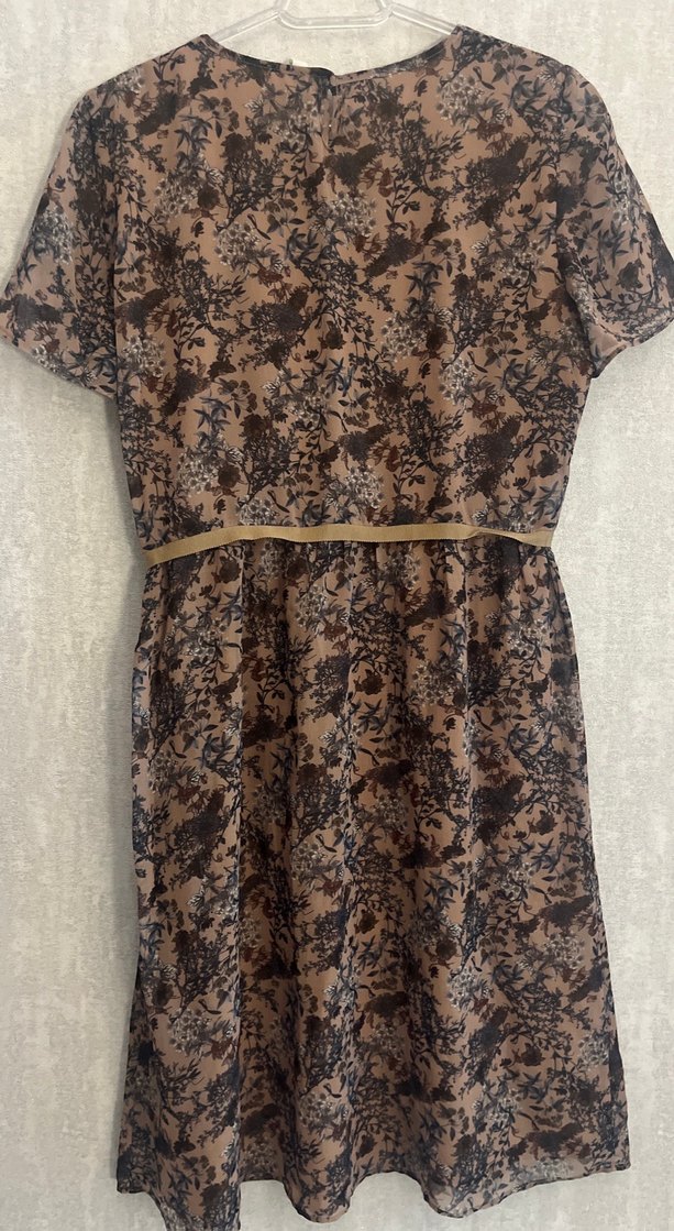 Yargıcı Kahverengi Bohem Kemerli Midi Elbise - Görsel 4