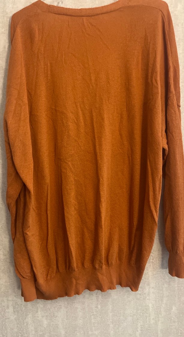 Kadın Kahverengi V Yaka Salaş Hırka - Görsel 4