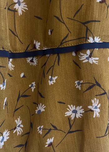 Bej Çiçek Desenli Midi Bohem Etek - Görsel 2