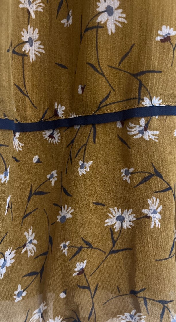 Bej Çiçek Desenli Midi Bohem Etek - Görsel 2