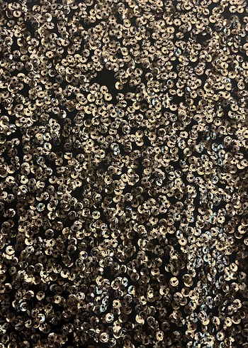 Mango Altın Renkli Kısa Kollu Payetli Midi Elbise - Görsel 5