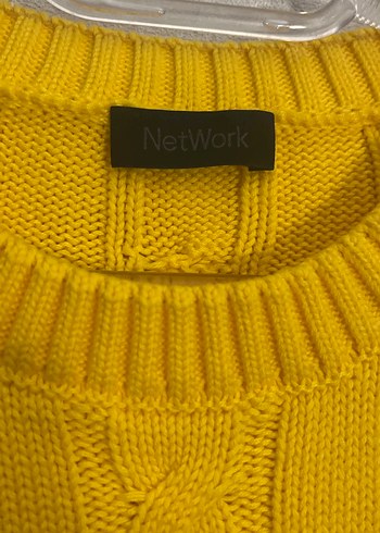 Network Sarı Örgü Kısa Kollu Kadın Kazak - Görsel 2