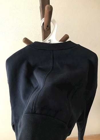 xl Beden Kadın Siyah Kısa Sweatshirt