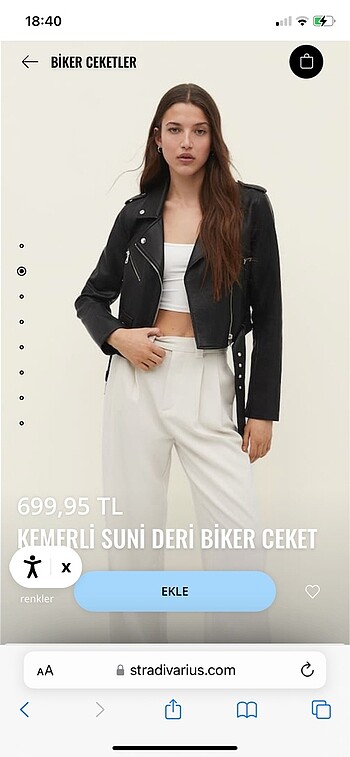 Stradivarius Deri biker ceket