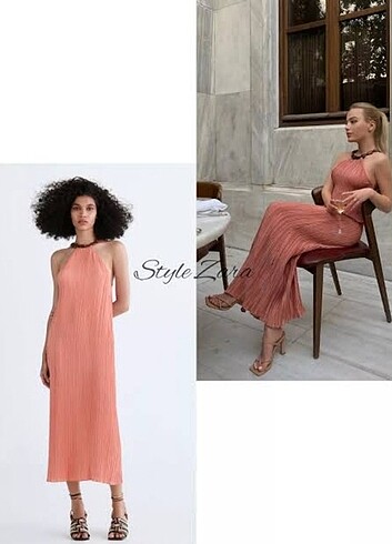Zara somon elbise