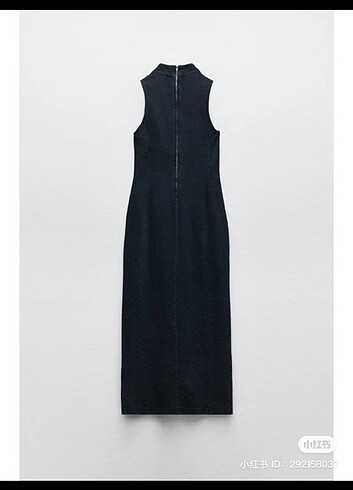 xs Beden lacivert Renk Zara dik yaka Jean elbise