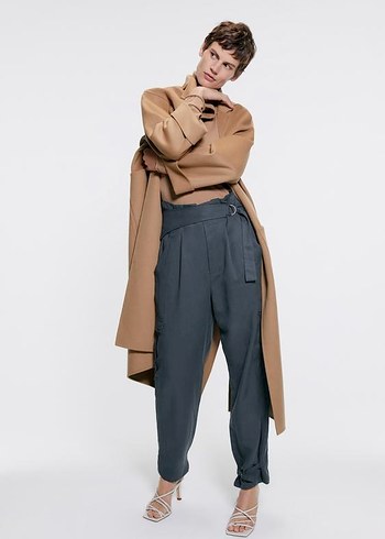 Zara Lacivert Pamuk Kargo Pantolon
