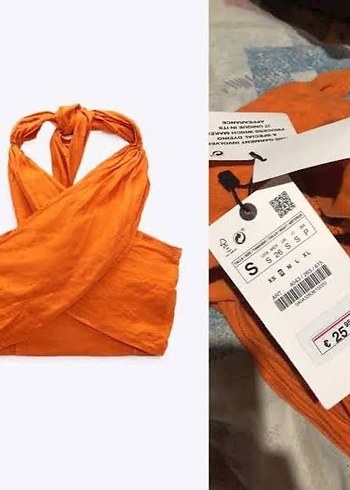 xs Beden zara Turuncu crop