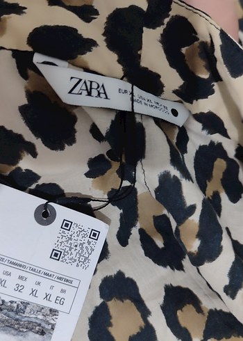 xl Beden kahverengi Renk zara leopar Desenli Kahverengi Midi Elbise