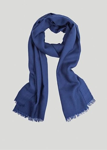 Massimo Dutti massimo dutti Kadın Lacivert Keten Şal