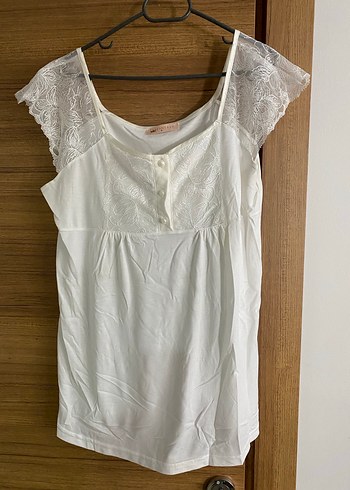 Beyaz üç parça lohusa takım - Görsel 3