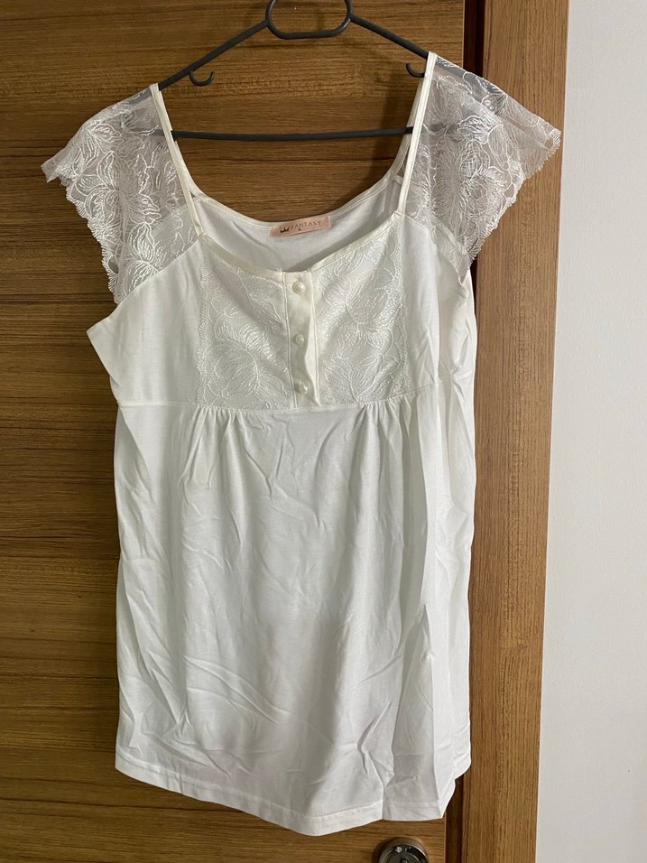 Beyaz üç parça lohusa takım - Görsel 3