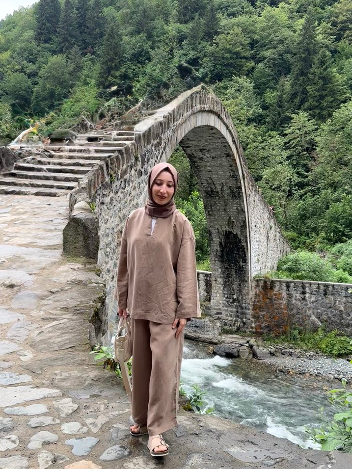 Kadriye Baştürk 1 beden Camel Renkli Etnik - Görsel 2