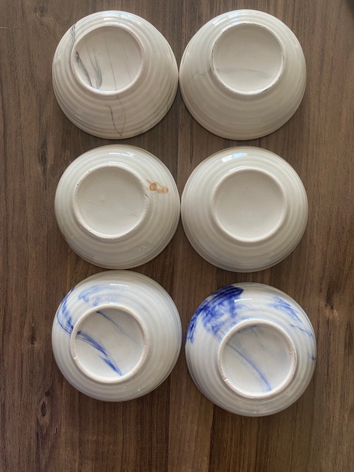 Beyaz ve renkli çizgili modern tabak seti - Görsel 2