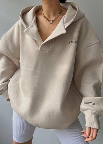 Diğer 3 iplik şardonlu hoodie model oversize sweat