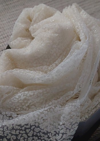 krem rengi gelinlik tülü - Görsel 2