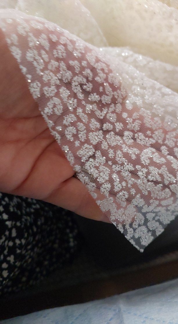 krem rengi gelinlik tülü - Görsel 3