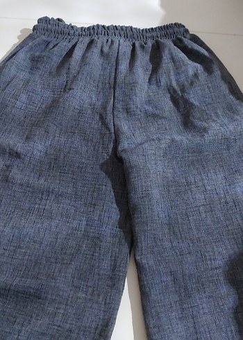 Gri Kadın Keten Salaş Pantolon - Görsel 3