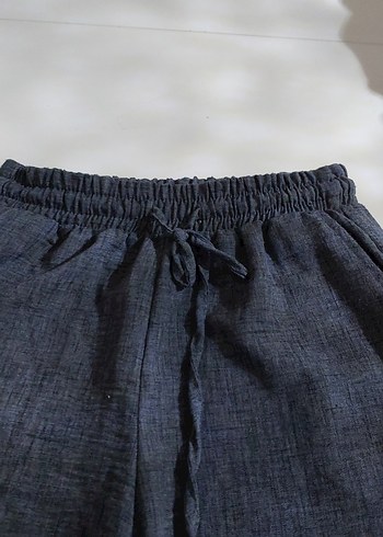 Gri Kadın Keten Salaş Pantolon - Görsel 5