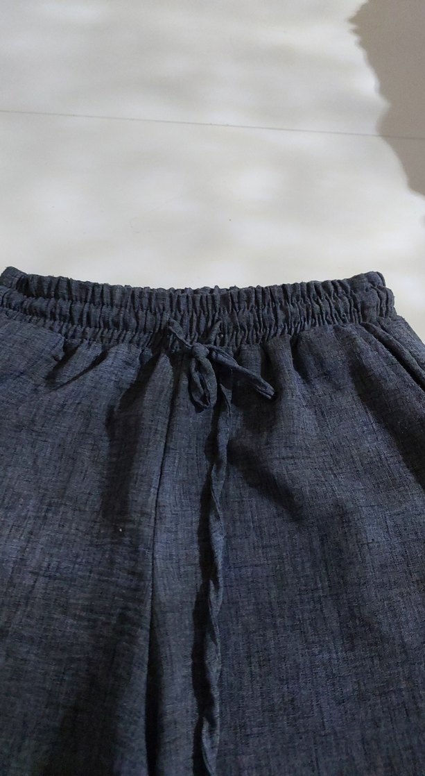 Gri Kadın Keten Salaş Pantolon - Görsel 5