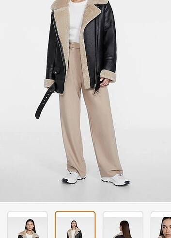 Stradivarius suni kürklü biker ceket