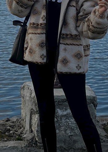 Kürk Detaylı krem Camel Midi Kışlık Mont - Görsel 2