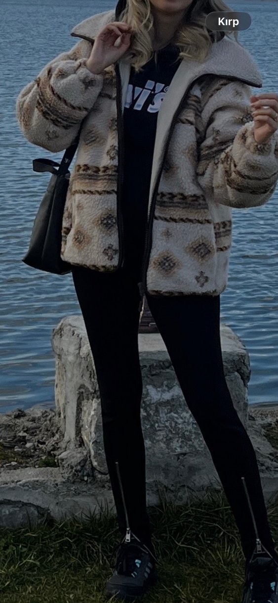 Kürk Detaylı krem Camel Midi Kışlık Mont - Görsel 2