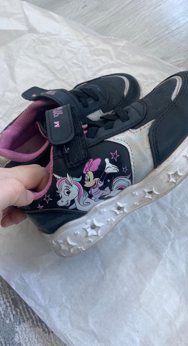 Kız çocuk ışıklı siyah spor ayakkabı - Görsel 2