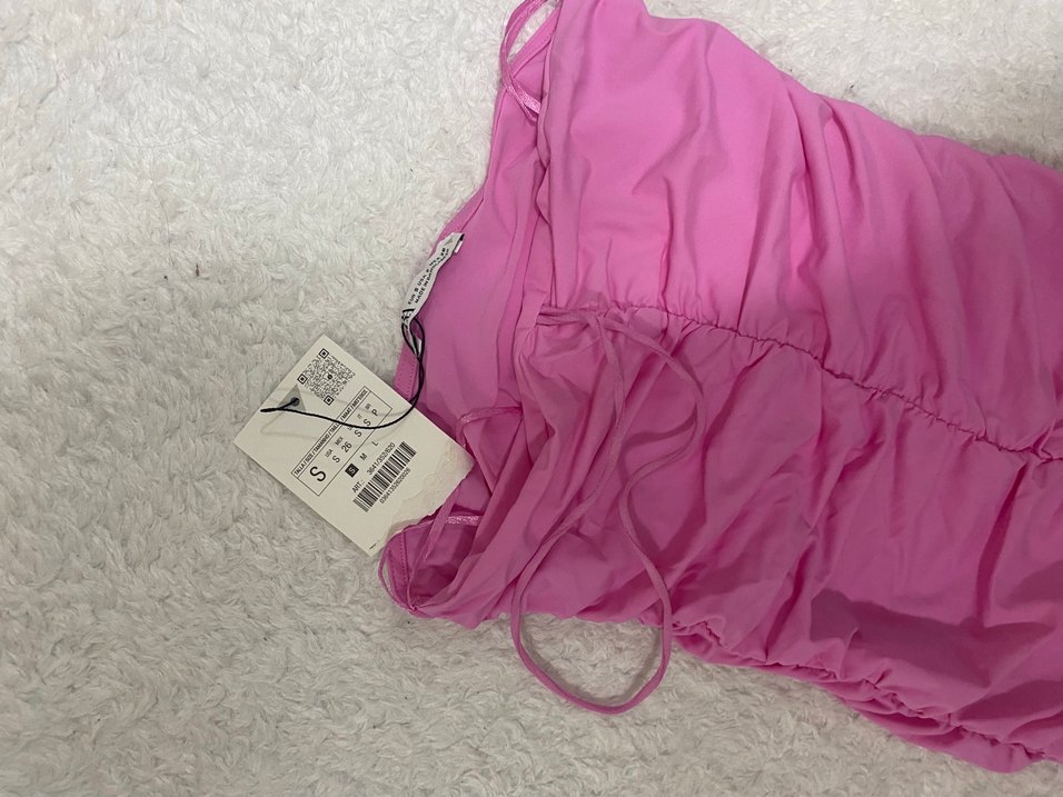 Pembe Fırfırlı Kadın Sarma mini elbise - Görsel 2