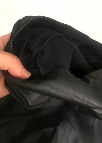 Deri Siyah Kadın Tayt - Görsel 3