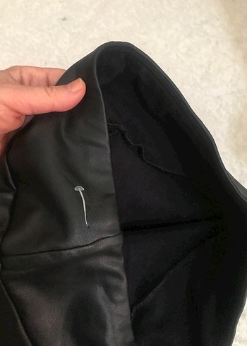 Deri Siyah Kadın Tayt - Görsel 5