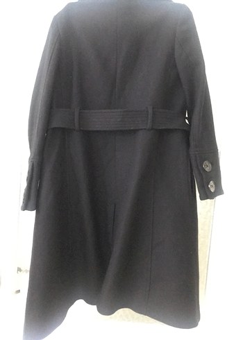 Siyah Uzun Klasik Kaban Mango yün - Görsel 6