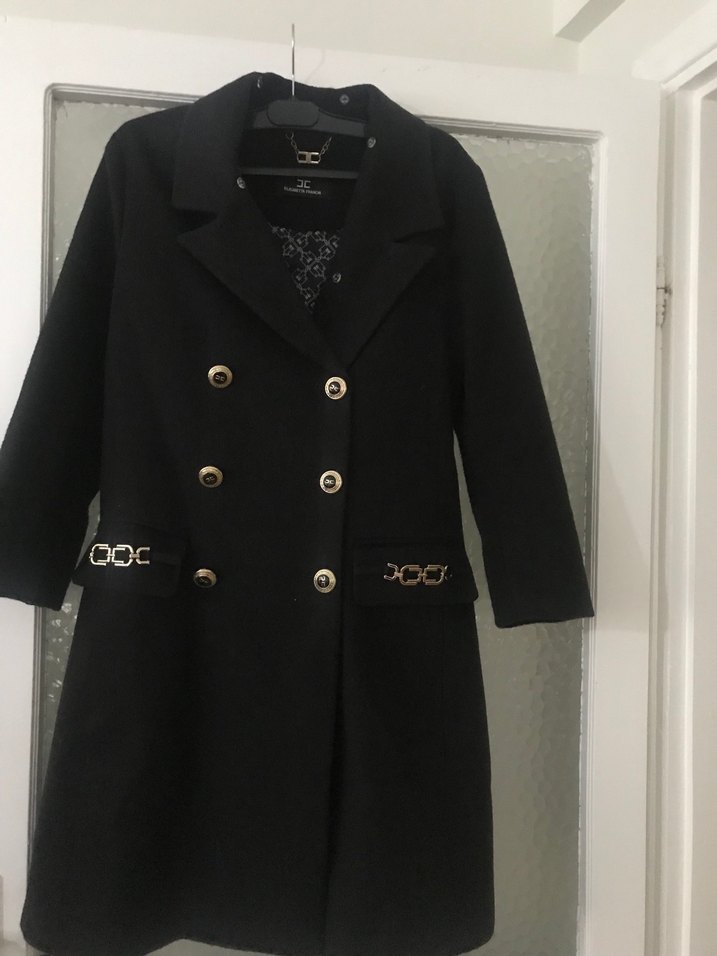 Kürk Yaka Siyah Kaban - Görsel 2