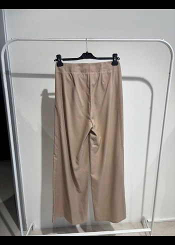 Düğmeli Bej Kadın Kumaş Pantolon - Görsel 4