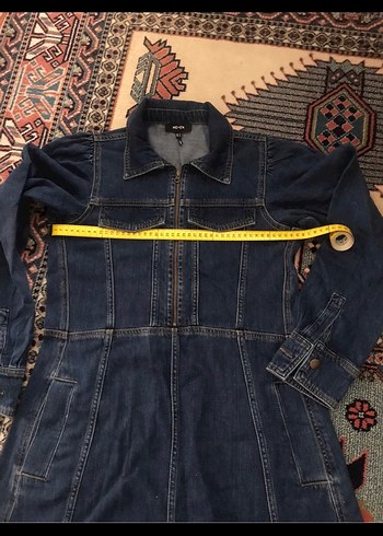 Orjinal ME-EM  Koyu Mavi Kadın Kot Elbise - Görsel 2