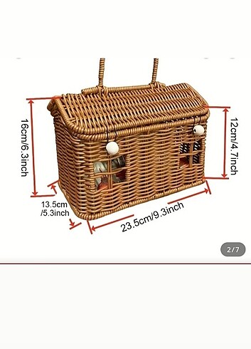  Beden kahverengi Renk Rattan ev sepet 
