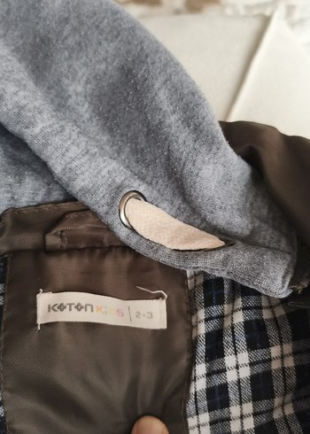 Kahverengi Erkek Çocuk Düğmeli Mont - Görsel 2