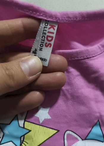 Kız Çocuk Uzun Kollu Baskılı Pembe Tişört - Görsel 2