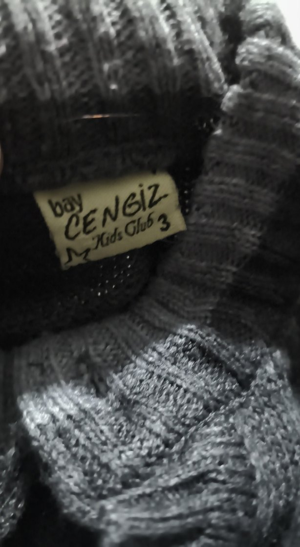 Gri Erkek Çocuk Triko Kazak - Görsel 5