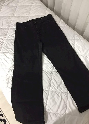 Siyah bol paça kot pantolon