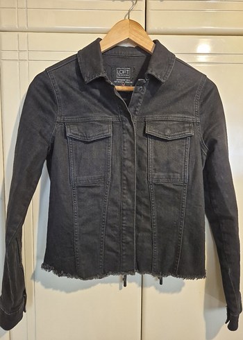 Gri Düğmeli Kadın Denim Ceket
